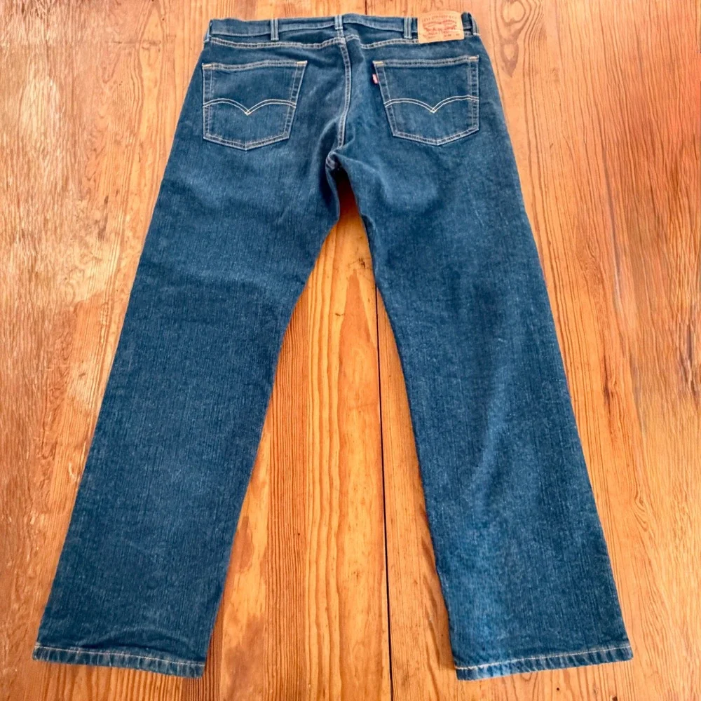 Levis 505 Regular Fit Straight Leg Blue Denim Jeans Mens‎ 38x30 Dark Wash